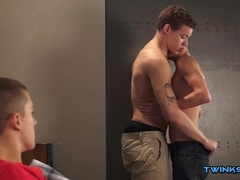 Watch Jizz Flow take on two thick dicks & take a cumshot in the end!