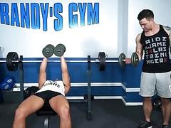 Pumped-up gym rats burn energy with hardcore gay sex