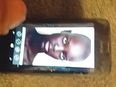 Cum on black  bald girl