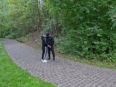 Scally Assfucker Guys Milking and Inhaling Wood Outdoors