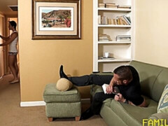 Stepson Liam Aries eagerly blowing horny Myles Landon