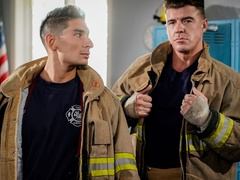 Gay firemen in the locker room