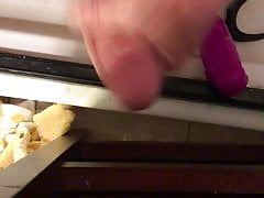Cum for your face from a bruised cock, too hard for cockring