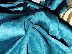 Dick head rub with satin silky green saree of neighbour chachi (29)