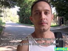 Super-Fucking-Hot Latino stopped by a stud agrees to drill for money sans a condom