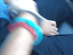 Wanking and cumming in the car with a buddy