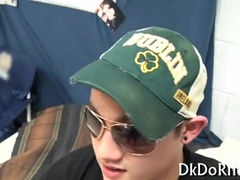 Watch this hot guy deepthroat and milk off his sausage in steamy action