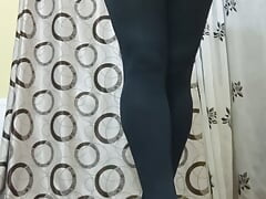 Black pantyhose masturbation
