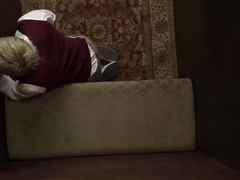 Blonde choir boy has a confession to make to the priest