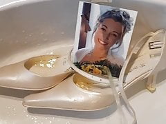 Pissed on the slutty bride and her wedding shoes