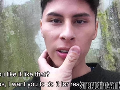 Cute Latin straighty takes big bare cock in tight ass POV