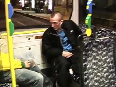 Sucking off his mate's dick in public.