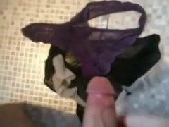 Another quick wank with wifes knickers