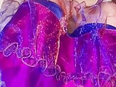 Pissing And Cum Wearing Satin Party Dress And Silky Slips