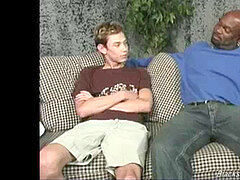 unexperienced white boy gets gangbanged by big black cock