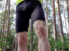 young dude undresses and rail bike bare