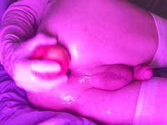 Sissy femboy handballing and gape, two jummy apples in my greased open pink pucker