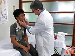 Young Asian barebacked during doctors appointment