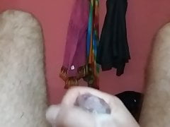 Me cumming on the bed in a hotel room