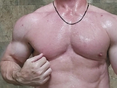 Dude masturbate and slurps his jizz after exercise