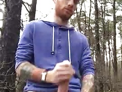 Ginger Hottie Cums and Eats it Outside