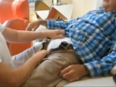 Grandpa enjoy blowjob by young man 3