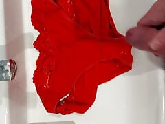 Cum on wifes red panties
