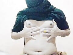 Sexy crossdresser femboy wear chastity and play with her dick
