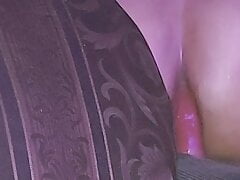 Gay guy fuck herself with dildo