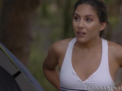 Sultry babe Liv Revamped have threesome with TS Korra and muscled Johhny B