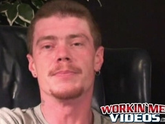 Rough stud masturbates solo & shoots cum all over himself