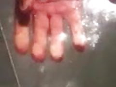 Window : Jerking off and cumming on hot reflecting glass.