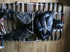 Restrained in the straitjacket for tickling