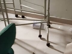 Handjob with blue satin silky salwar of nurse in changing room (13)