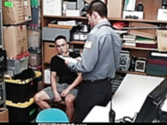 Gay guard delivers punishment by mouth and ass