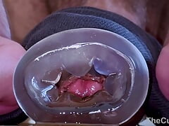 Extremely Close-Up: Fucking Toy and Cumshot (Cum in Camera Lens)