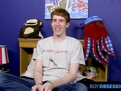 Redhead guy Cody Walker interviewed before a solo masturbation session