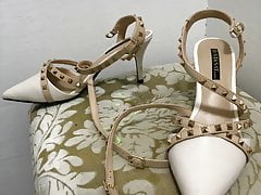 The high heels I took at the door of the slut shot in the co