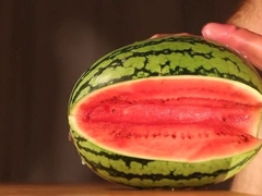 water melon cum - fucking a melon and cumming 7