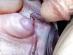 I rub my cock head on big clit photo(no cum)