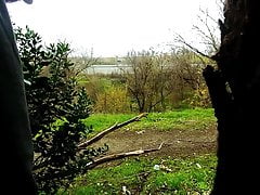 Jerk and cum by roadside
