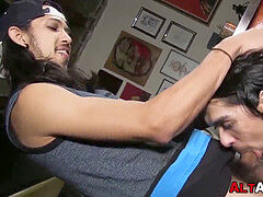 Alt thug butt licking and feeding his bf with man meat