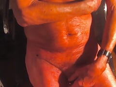 totally naked and oily shiny