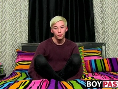 Solo twink Jax Marnell drills ass with toy and wanks cock