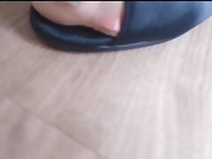 Nylon Cock Fuck Black Toe Pumps