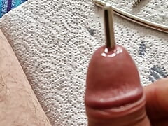 Sounding my cock nice urethra play