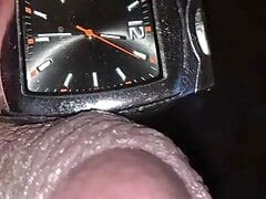 horny whit a watch