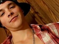 A hot guy is jerking off on the kitchen counter