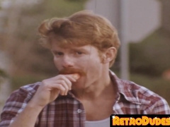 RetroDudes.com - Classic homosexual studs enjoy wild threeway ass banging