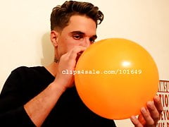Balloon Fetish - Samuel Blowing Balloons Video 2